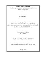 Thực trạng và các yếu tố tác động đến việc tham gia bảo hiểm y tế của người dân xã Hua La, Thành phố Sơn La