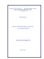 Quản lý thuế thu nhập cá nhân tại cục thuế bắc ninh