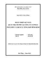 Hoàn thiện kế toán quản trị chi phí tại công ty cổ phần phân bón và dịch vụ tổng hợp Bình Định