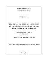 Quan hệ lao động trong doanh nghiệp cố vốn đầu tư nước ngoài tại các khu công nghiệp thành phố Hà Nội
