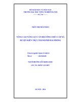 Nâng cao năng lực cán bộ công chức cấp xã huyện kiến thụy thành phố hải phòng