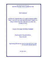 Đánh giá ảnh hưởng của một số dịch chiết thực vật lên sự sinh trưởng phát triển và hoạt tính enzyme urease của một số vi khuẩn đất