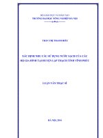 Xác định nhu cầu sử dụng nước sạch của các hộ gia đình tại huyện lập thạch tỉnh vĩnh phúc