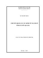 Chuyển dịch cơ cấu kinh tế ngành ở tỉnh Tuyên Quang