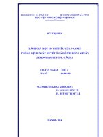 Đánh giá một số chỉ tiêu của vacxin phòng bệnh xuất huyết ở cá rô phi do vi khuẩn Streptococcus Spp. gây ra