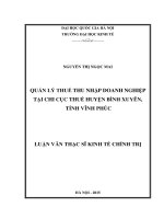 Quản lý thuế thu nhập doanh nghiệp tại Chi cục thuế huyện Bình Xuyên, tỉnh Vĩnh Phúc