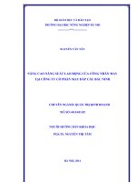 Nâng cao năng suất lao động của công nhân may tại công ty cổ phần may đáp cầu bắc ninh
