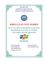 Giải pháp nâng cao chất lượng dịch vụ chăm sóc khách hàng tại công ty cổ phần viễn thông FPT chi nhánh Huế