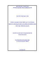 Nâng cao khả năng tiếp cận và sử dụng dịch vụ kế hoạch hoá gia đình cho đồng bào dân tộc tỉnh hà giang