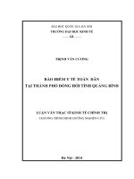 Bảo hiểm y tế toàn dân tại thành phố Đồng Hới tỉnh Quảng Bình  Luận văn ThS. Kinh tế