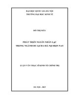 Phát triển nguồn nhân lực trong ngành du lịch ở Hà Nội hiện nay