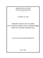 Đổi mới cơ chế tự chủ tài chính ở các trường đại học công lập Kinh nghiệm quốc tế và bài học cho Việt Nam