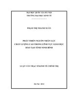 Phát triển nguồn nhân lực chất lượng cao trong lĩnh vực Giáo dục – Đào tạo tỉnh Ninh Bình