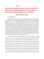 Đánh giá chất lượng dịch vụ cho vay tiêu dùng đối với khách hàng cá nhân tại ngân hàng nông nghiệp và phát triển nông thôn huyện can lộc  hà tĩnh