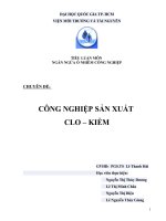 KỸ THUẬT sẵn có tốt NHẤT CHO CÔNG NGHIỆP sản XUẤT  CLO – KIỀM