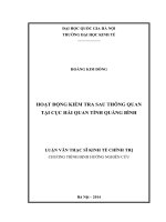 Hoạt động Kiểm tra sau thông quan tại Cục Hải quan tỉnh Quảng Bình
