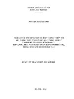 Nghiên cứu tác động một số hiện tượng thiên tai khí tượng thủy văn tới sản xuất nông nghiệp và sinh kế của cộng đồng dân cư tại cụm xã phía nam huyện đoan hùng, tỉnh phú thọ trong bối cảnh biến đổi khí hậu