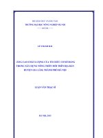 Nâng cao chất lượng của tổ chức cơ sở đảng trong xây dựng nông thôn mới trên địa bàn huyện gia lâm, thành phố hà nội