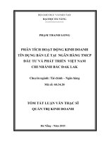 Phân tích hoạt động kinh doanh tín dụng bán lẻ tại ngân hàng TMCP đầu tư và phát triển Việt Nam chi nhánh Bắc Đăk Lăk