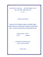 Khảo sát sự ô nhiễm vi khuẩn chỉ điểm trên thân thịt lợn và điều kiện vệ sinh ở lò mổ minh hiền   tại huyện thanh oai, thành phố hà nội