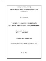 Vai trò của đạo tin lành đối với quá trình hiện đại hóa xã hội Hàn Quốc