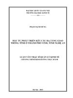 Đầu tư phát triển kết cấu hạ tầng giao thông tĩnh ở thành phố Vinh, tỉnh Nghệ An