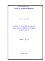 Giải pháp nâng cao hiệu quả kinh tế chăn nuôi gà đồi ở huyện yên thế tỉnh bắc giang