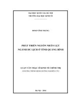 Phát triển nguồn nhân lực ngành Du lịch ở tỉnh Quảng Bình