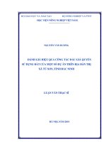 Đánh giá hiệu quả công tác đấu giá quyền sử dụng đất của một số dự án trên địa bàn thị xã từ sơn, tỉnh bắc ninh