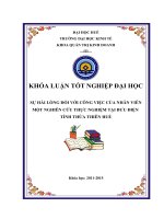 Khóa luận đánh giá sự hài lòng đối với công việc của nhân viên, một nghiên cứu thực nghiệm tại bưu điên tỉnh thừa thiên huế
