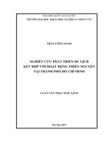 Nghiên cứu phát triển du lịch kết hợp với hoạt động thiện nguyện tại thành phố Hồ Chí Minh