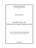 Giải quyết việc làm ở huyện Quảng Trạch, tỉnh Quảng Bình