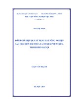 Đánh giá hiệu quả sử dụng đất nông nghiệp sau dồn điền đổi thửa tại huyện phú xuyên, thành phố hà nội