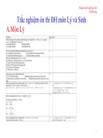 Trắc nghiệm ôn thi ĐH môn Lý và Sinh