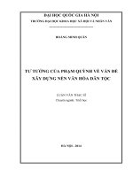 Tư tưởng của Phạm Quỳnh về vấn đề xây dựng nền văn hóa dân tộc