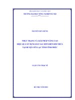 Thực trạng và giải pháp nâng cao hiệu quả sử dụng đất sau dồn điền đổi thửa tại huyện yên lạc tỉnh vĩnh phúc