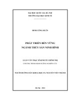 Phát triển bền vững ngành Thủy sản Ninh Bình  Luận văn ThS. Kinh tế ( Đinh, Công Huân )