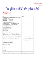 Trắc nghiệm ôn thi ĐH môn Lý,Hóa,Sinh