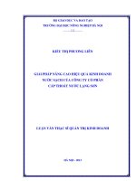 Giải pháp nâng cao hiệu quả kinh doanh nước sạch của công ty cổ phần cấp thoát nước lạng sơn