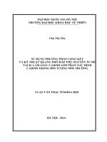 Sử dụng phương pháp cộng kết và kỹ thuật quang phổ hấp thụ nguyên tử để tách, làm giàu Cadimi góp phần xác định Cadimi trong đối tượng môi trường