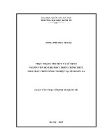 Thực trạng thu hút và sử dụng nguồn vốn hỗ trợ phát triển chính thức cho phát triển nông nghiệp tại tỉnh Sơn La  Luận văn ThS. Kinh tế