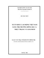 Xuất khẩu lao động Việt Nam sang thị trường Đông Bắc Á Thực trạng và giải pháp