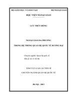 Ngoại giao đa phương trong hệ thống quan hệ quốc tế đương đại (TT)