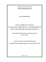 Nâng cao hiệu quả tín dụng tại Ngân hàng TNHH Indovina  Chi nhánh Đống Đa trong tiến trình hội nhập kinh tế quốc tế