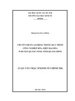 Chuyển dịch lao động trong quá trình công nghiệp hóa, hiện đại hóa huyện Quảng Ninh, tỉnh Quảng Bình
