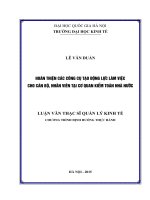 Hoàn thiện các công cụ tạo động lực làm việc cho cán bộ, nhân viên tại cơ quan Kiểm toán Nhà nước