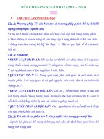 ĐỀ CƯƠNG ÔN SINH 9 HKI (2014 – 2015)