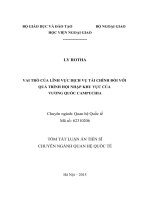 Vai trò của lĩnh vực dịch vụ tài chính đối với quá trình hội nhập khu vực của Vương Quốc Campuchia