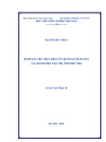 Đánh giá việc thực hiện các quyền sử dụng đất tại thành phố việt trì, tỉnh phú thọ