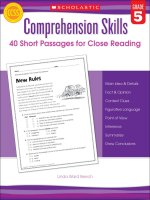 Comprehension Skills 40 Short Passages for Close Reading